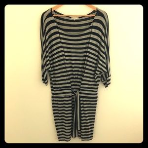 Vince grey navy stripe dress